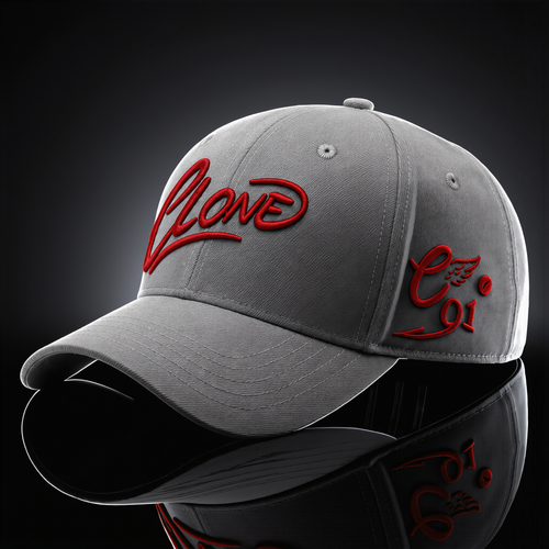 Signature Cap Fog side view – grey structured cap with adjustable back band by Clone Clothing